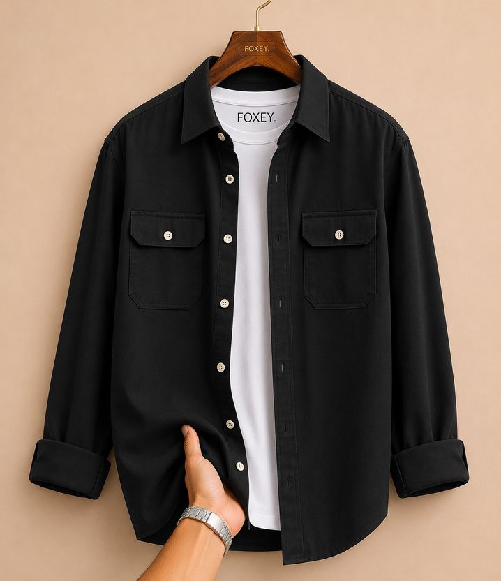 FOXEY Men Regular Fit Slim Collar Casual Shirt - Image 1