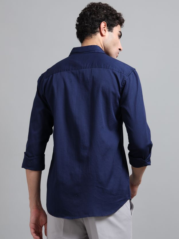 Proword Men Dark Blue Casual Shirt - Image 4