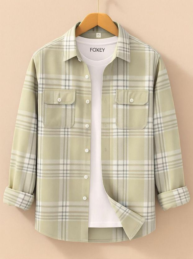 FOXEY Men Checkered Blue Shirt - Image 7