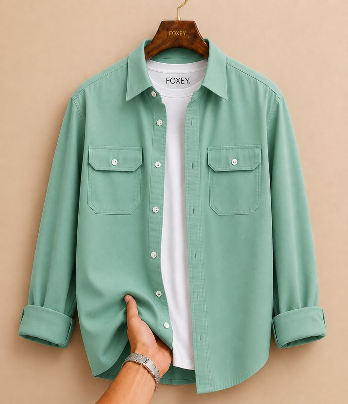 FOXEY Men Regular Fit Slim Collar Casual Shirt - Image 10