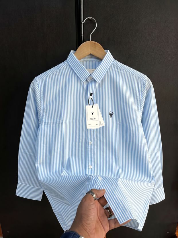 vdlooks Men Pink Striped Casual Shirt - Image 6
