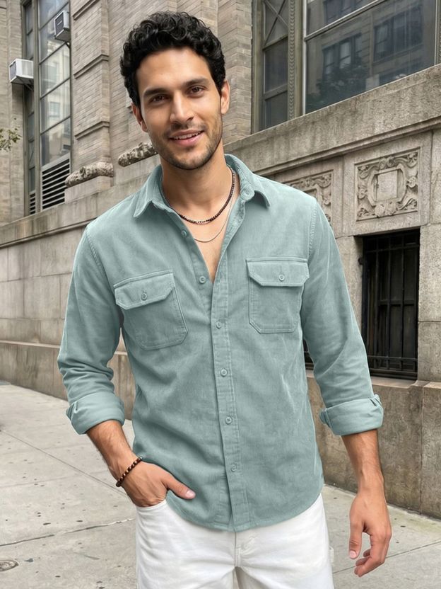 Urbano Men Grey Casual Shirt - Image 9
