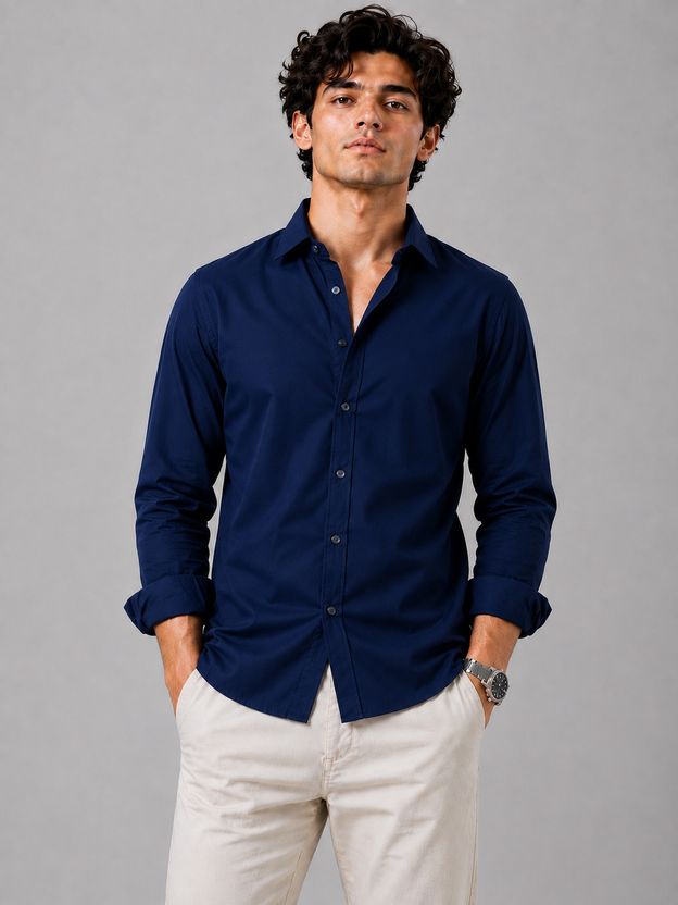 Mardexx Men Dark Blue Casual Shirt - Image 3