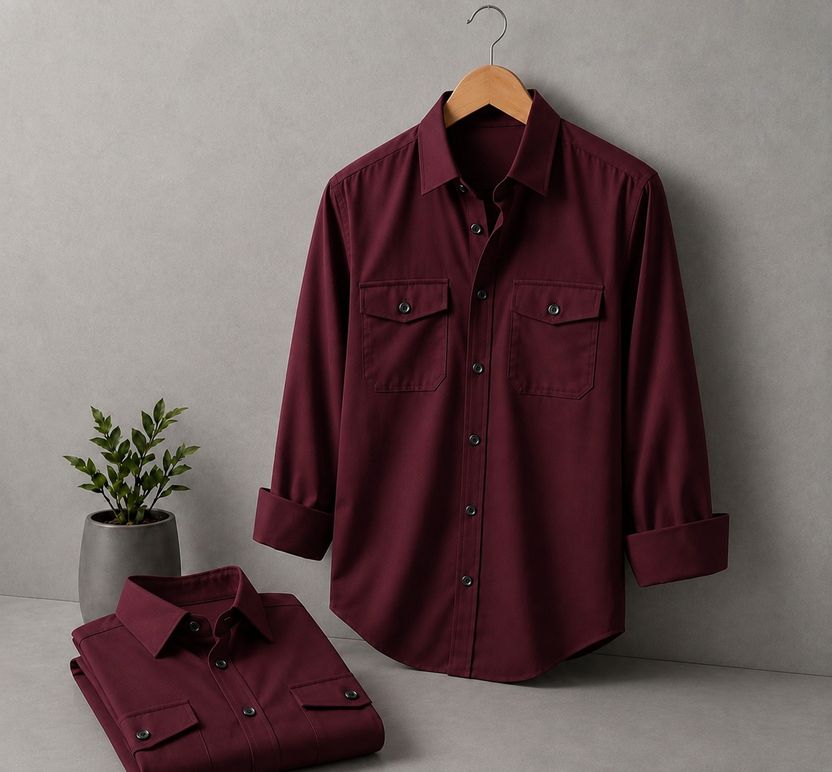 PROMO FASH Men Maroon Casual Shirt - Image 1