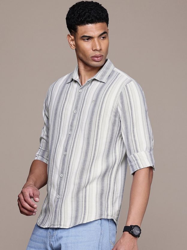 WROGN Men Slim Fit Striped Shirt - Image 5