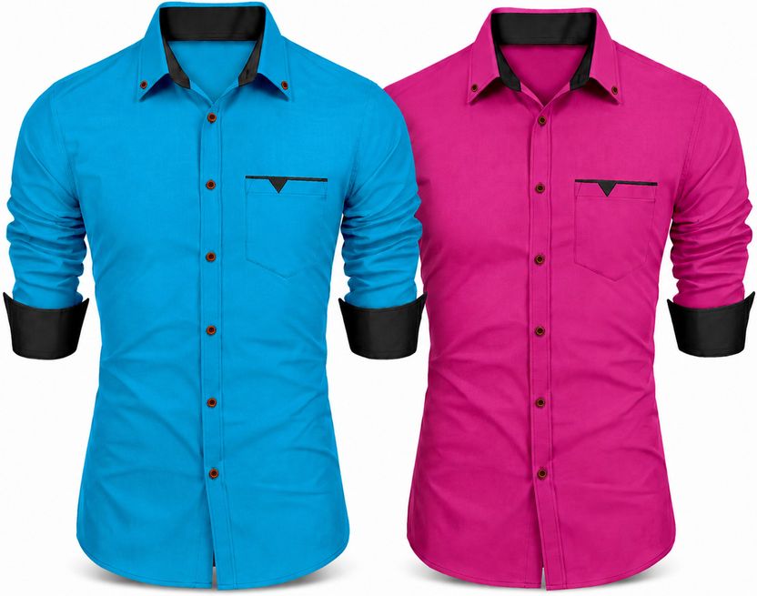 XOMLAXO Men Cream Pink Shirt - Image 7