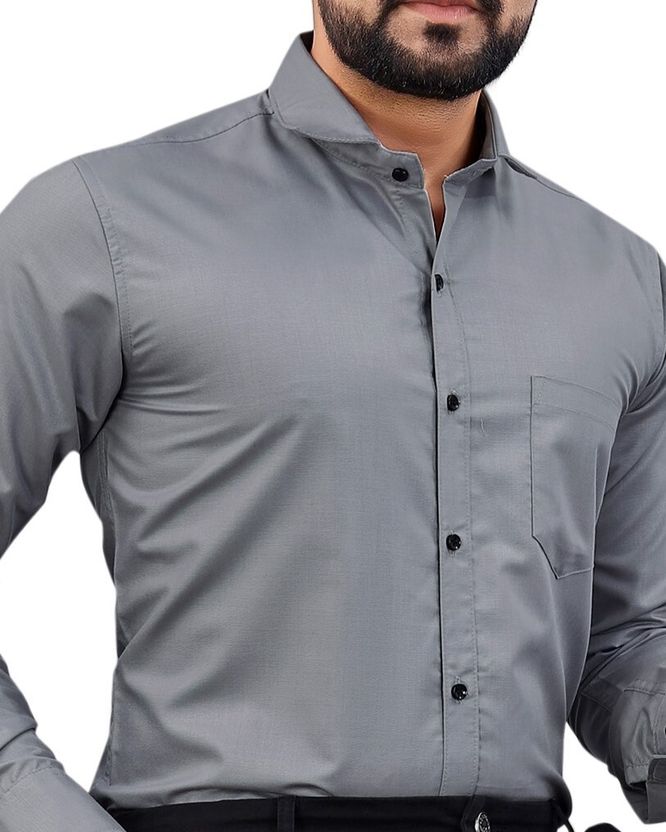 NIVICK Men Grey Formal Shirt - Image 1