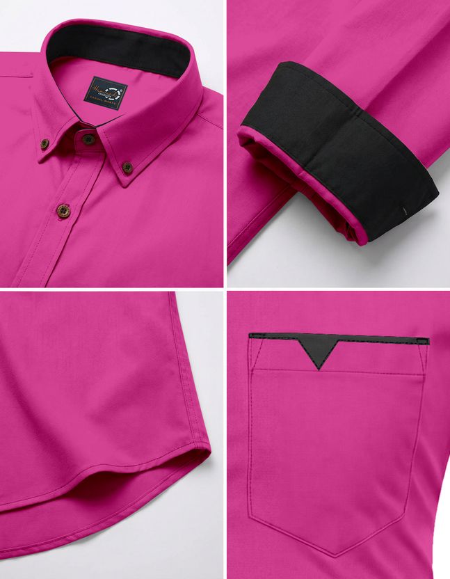 XOMLAXO Men Cream Pink Shirt - Image 5