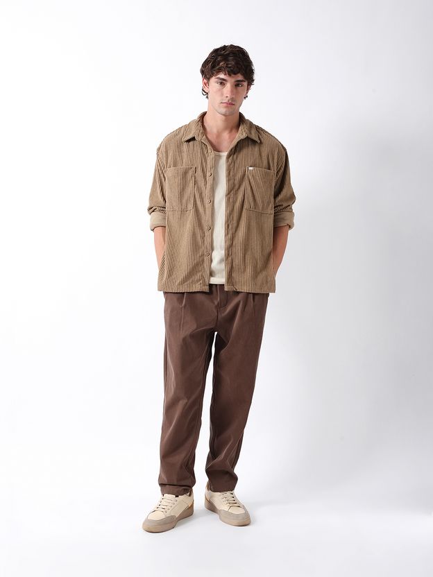 THE BEAR HOUSE Men Striped Casual Beige Shirt - Image 5