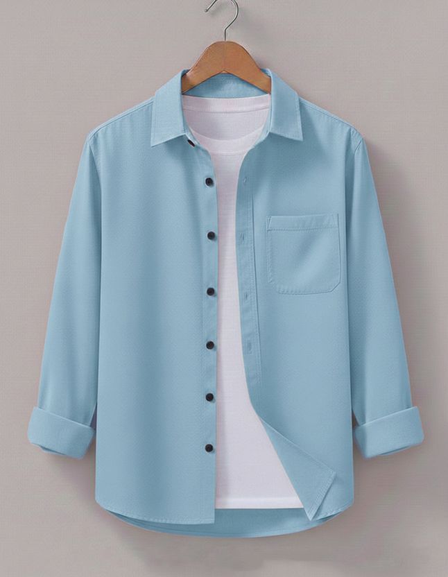 Styles Thief Men Solid Casual Pink Shirt - Image 5