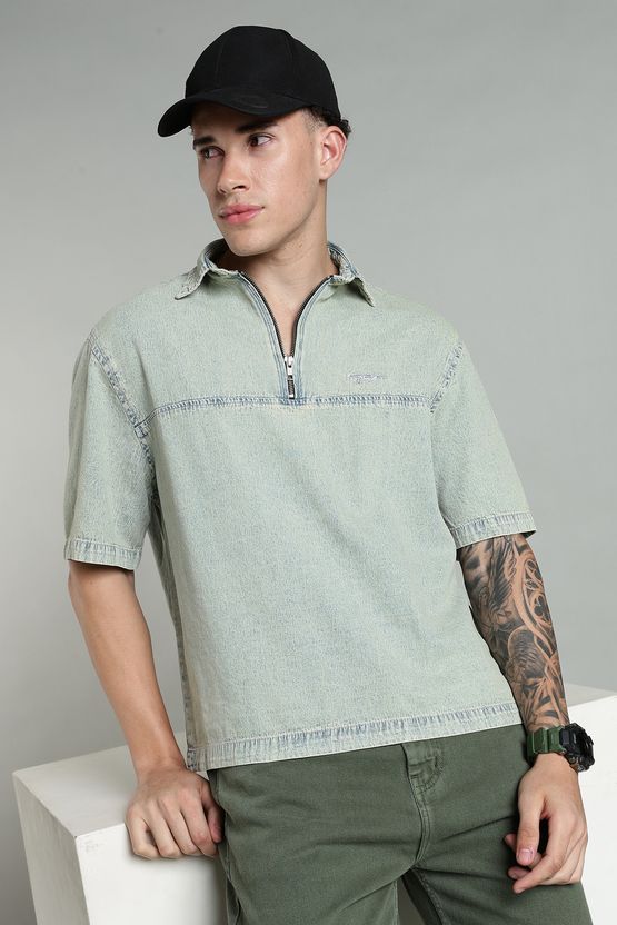 FOUL CHILD Men Boxy Fit Washed Spread Collar Shirt - Image 8