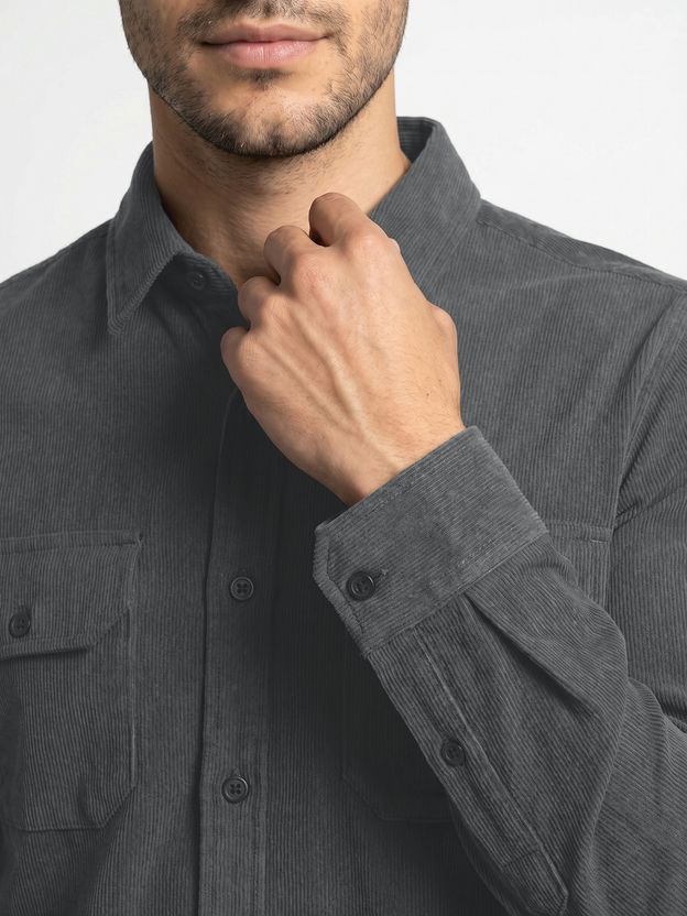 Urbano Men Grey Casual Shirt - Image 5