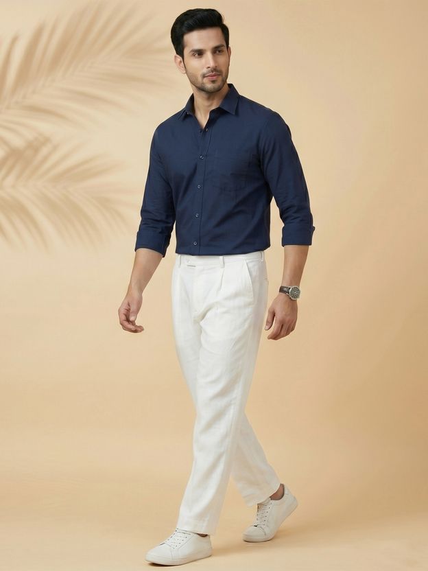 METRONAUT Men Dark Blue Formal Shirt - Image 5