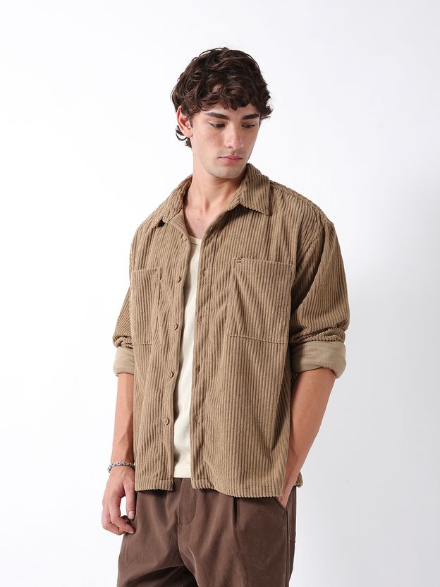 THE BEAR HOUSE Men Striped Casual Beige Shirt - Image 6