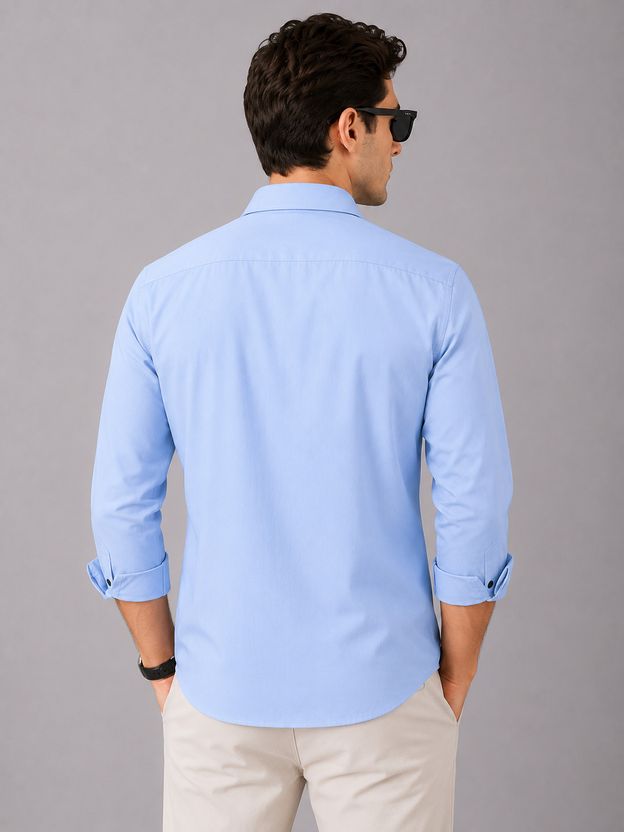 THE WINE HOUSE Men Light Blue Casual Shirt - Image 2