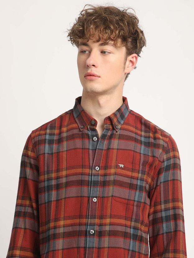 THE BEAR HOUSE Men Slim Fit Checkered Shirt - Image 5