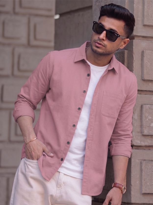 VebNi Men Pink Casual Shirt - Image 1