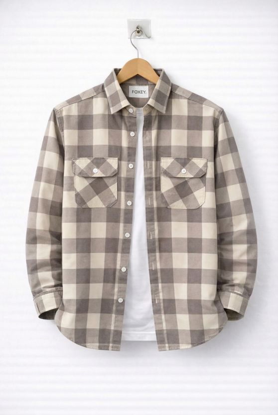 FOXEY Men Checkered Blue Shirt - Image 9