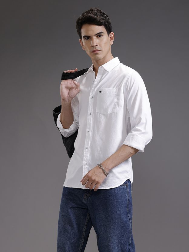 WROGN Men White Casual Shirt - Image 1