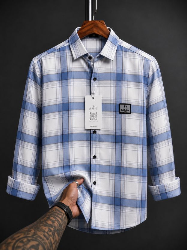 VELLOSTA Men Dark Green Checkered Shirt - Image 7