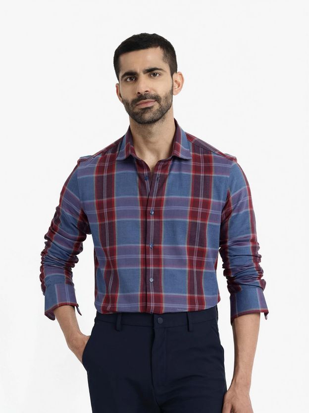 RARE RABBIT Men Checkered Casual Shirt - Image 1