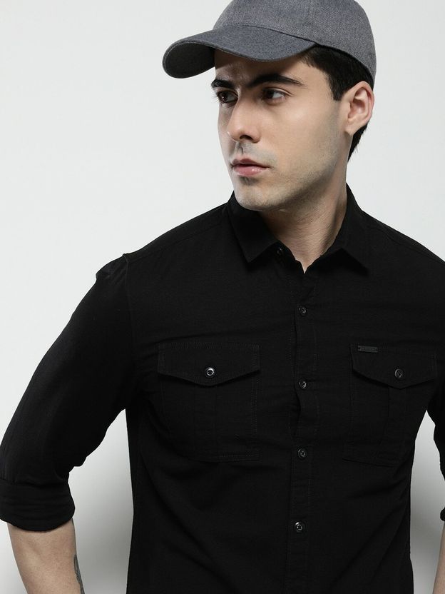 The Indian Garage Co. Men Regular Fit Solid Shirt - Image 1