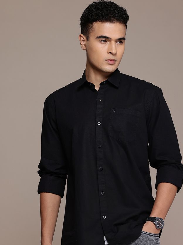 BLUE SQUAD Men Pink Solid Casual Shirt - Image 8