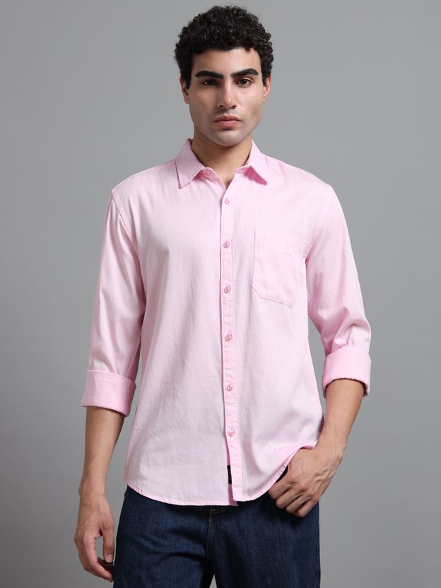 Proword Men Pink Casual Shirt - Image 1