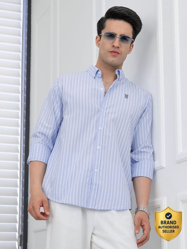RED TAPE Men Relaxed Fit Striped Shirt - Image 1
