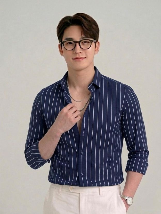 SEEWAYS Men Light Blue Striped Shirt - Image 6