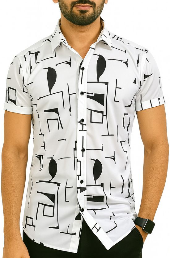 AVOLT Men Black Printed Casual Shirt - Image 7