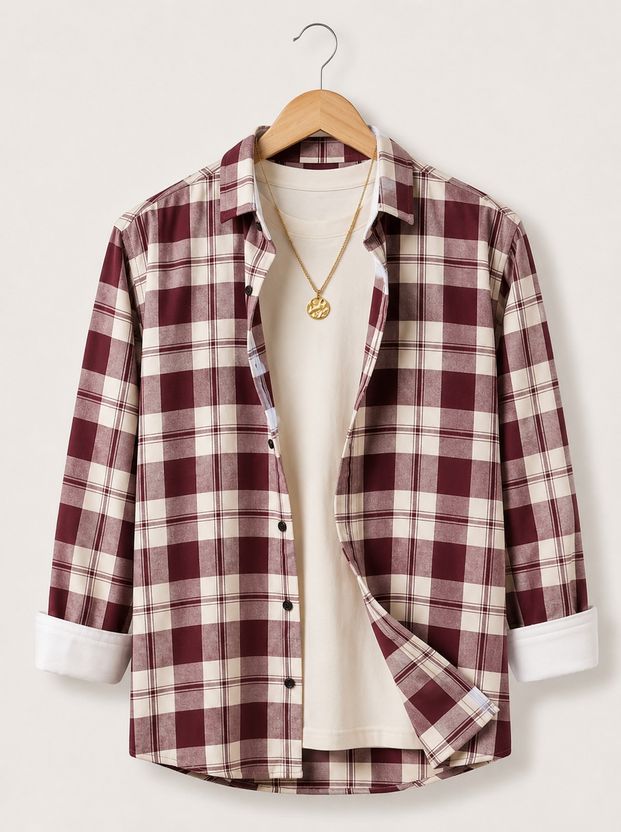 JACKBELLA Men Grey Checkered Casual Shirt - Image 4