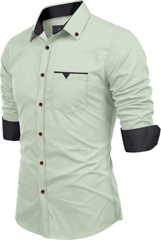 XOMLAXO Men Cream Pink Shirt - Image 3