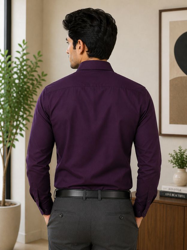 FUBAR Men Slim Fit Solid Spread Collar Shirt - Image 4