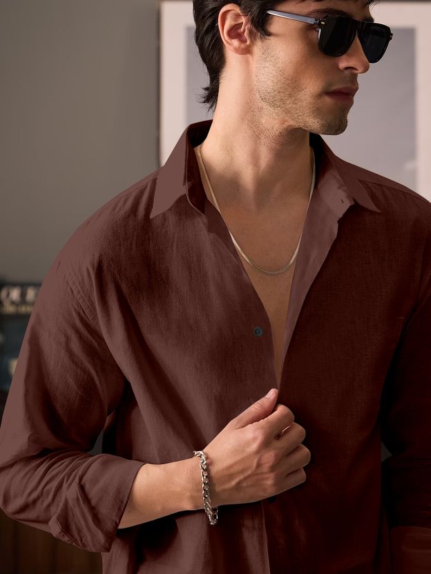 javier Men Brown Casual Shirt - Image 3