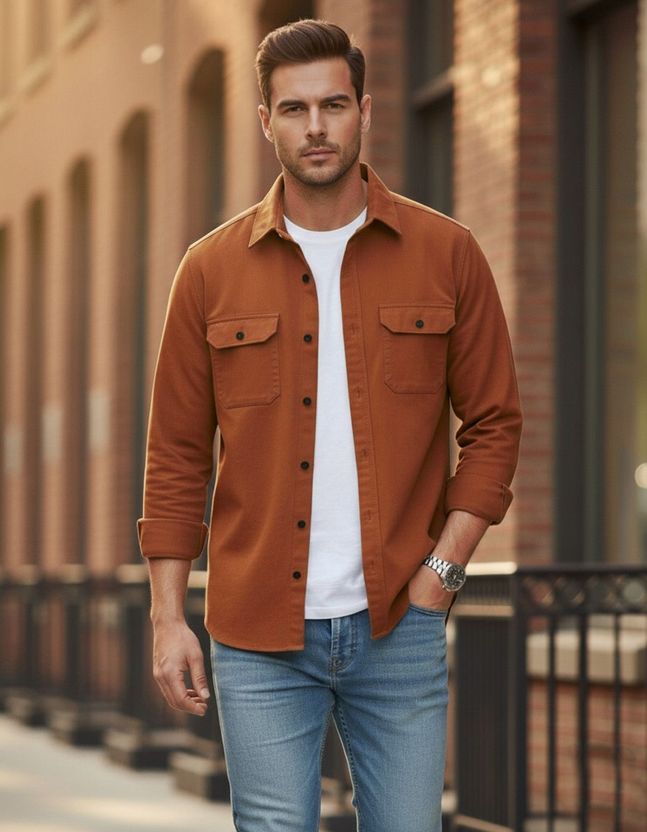 Styles Thief Men Orange Casual Shirt - Image 2