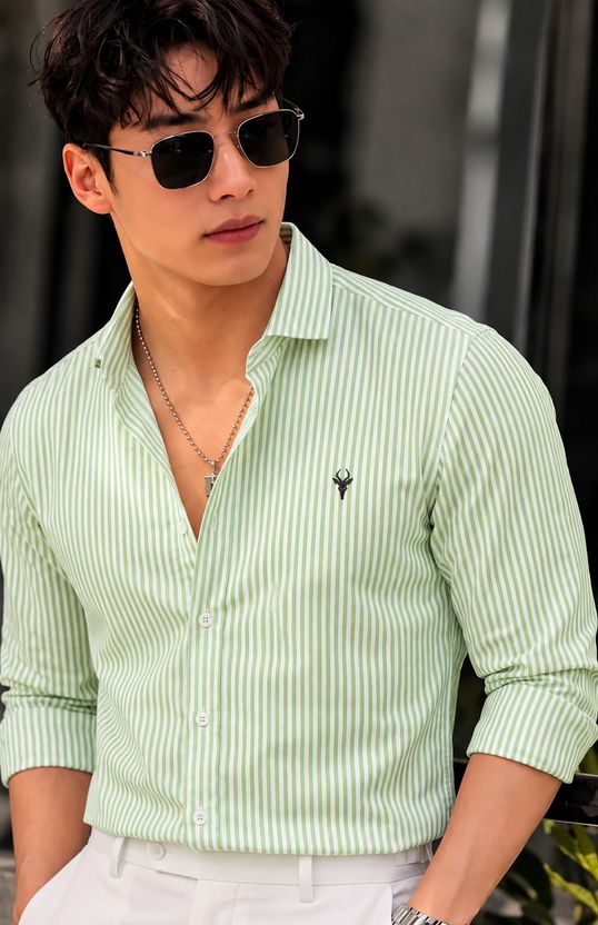 spela Men Regular Fit Striped Shirt - Image 5