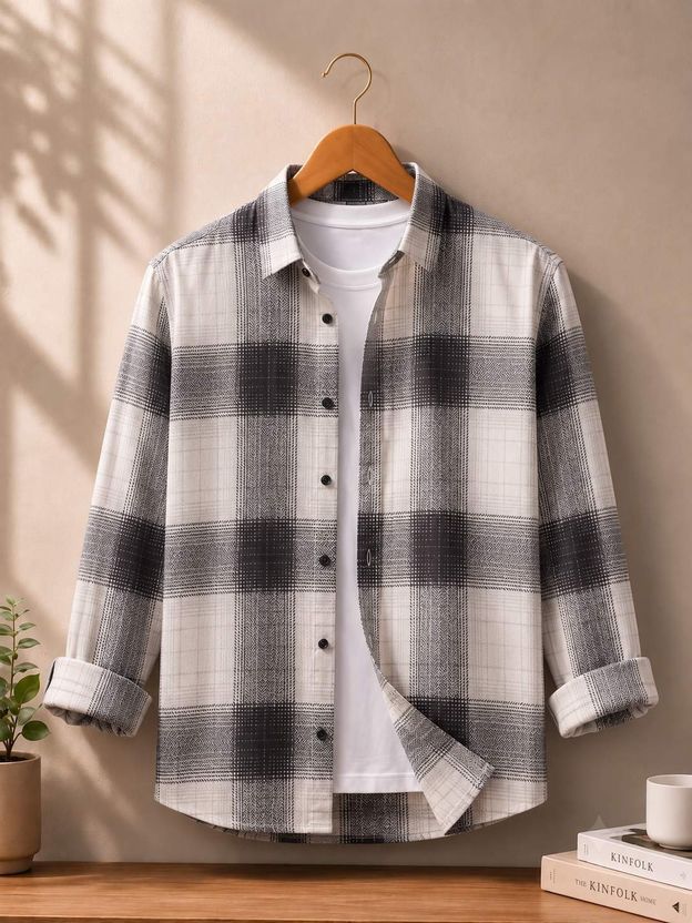 ZONANZA Men Checkered White, Blue Shirt - Image 6