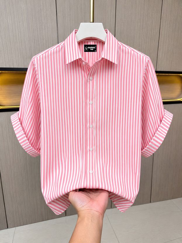 Marmic Fab Men Striped White, Purple Shirt - Image 9