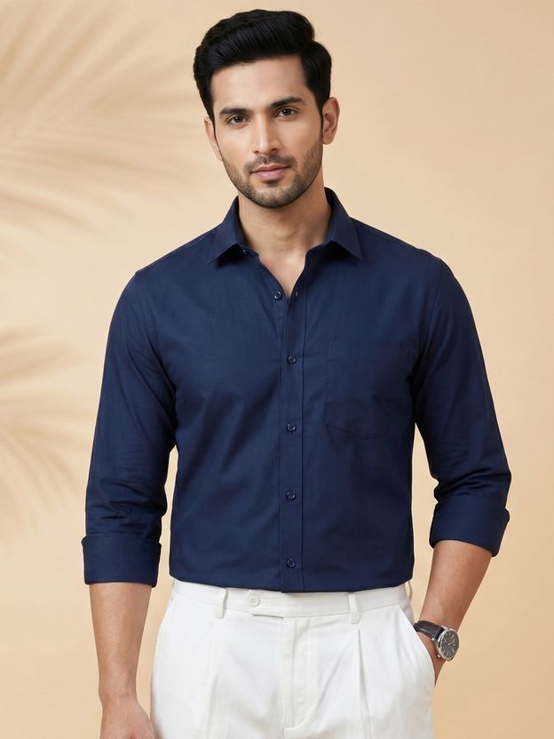 METRONAUT Men Dark Blue Formal Shirt - Image 1