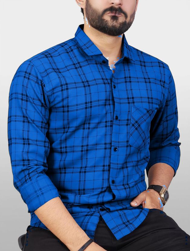 HKV Men Checkered Casual Brown, Black Shirt - Image 7