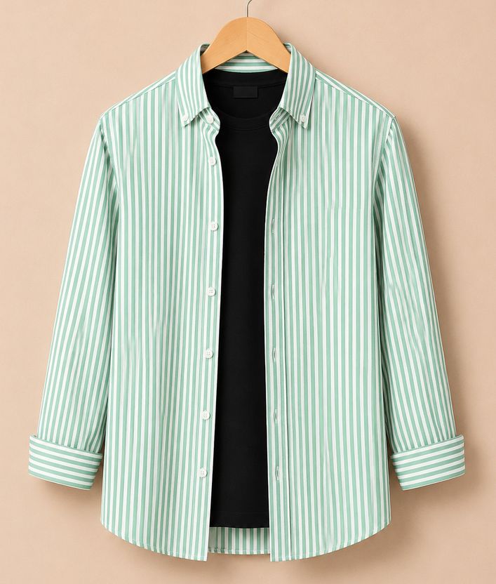 RODEIZ Men Striped Casual White, Grey Shirt - Image 10