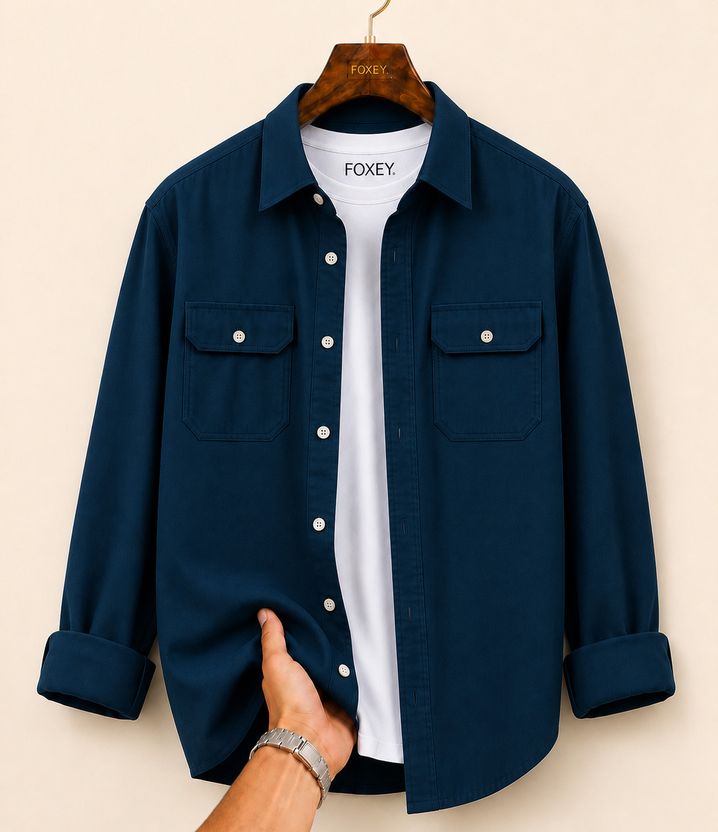 FOXEY Men Regular Fit Slim Collar Casual Shirt - Image 7