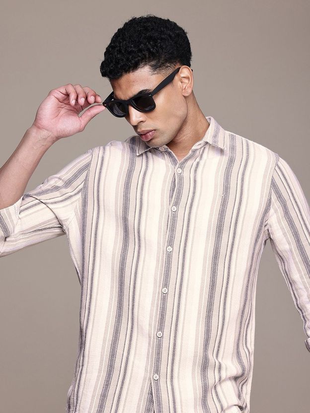 WROGN Men Slim Fit Striped Shirt - Image 7