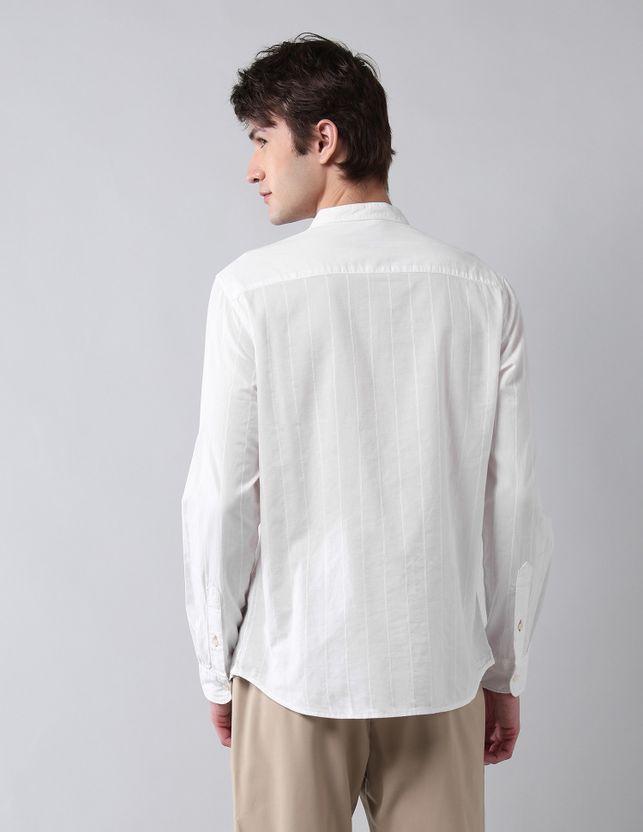 U.S. Polo Assn. Men Regular Fit Mandarin Collar Shirt - Image 4