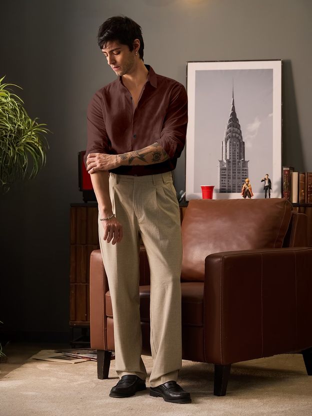 javier Men Brown Casual Shirt - Image 4