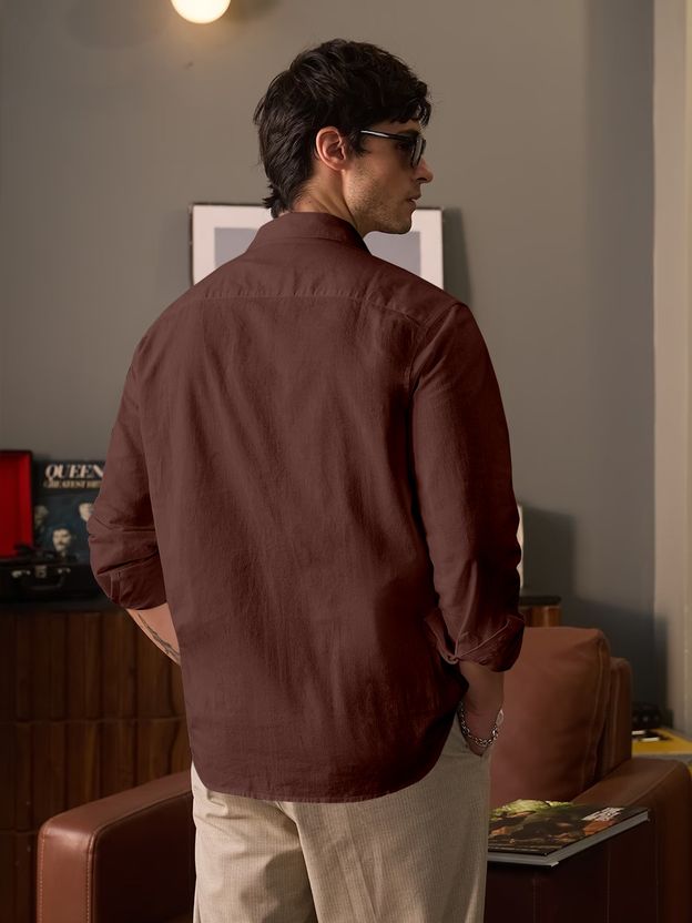 javier Men Brown Casual Shirt - Image 2