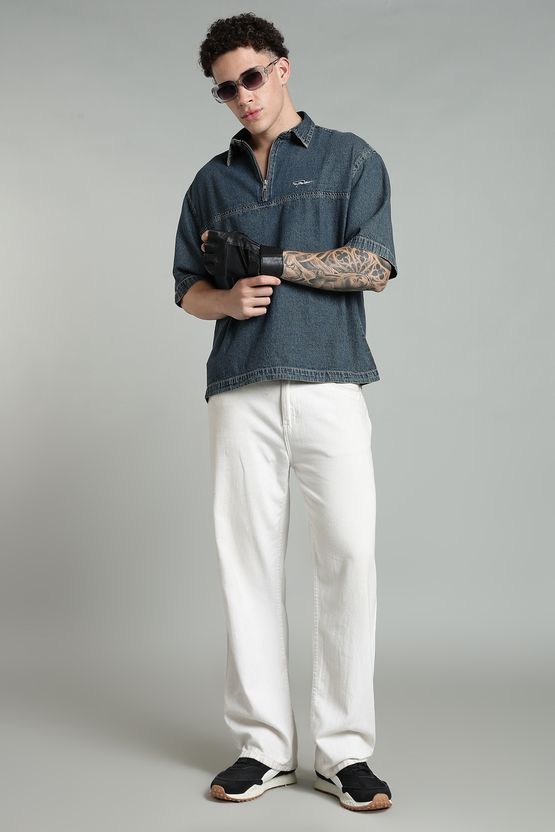 FOUL CHILD Men Boxy Fit Washed Spread Collar Shirt - Image 6