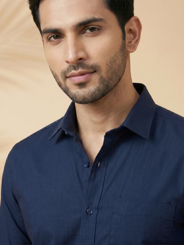 METRONAUT Men Dark Blue Formal Shirt - Image 6