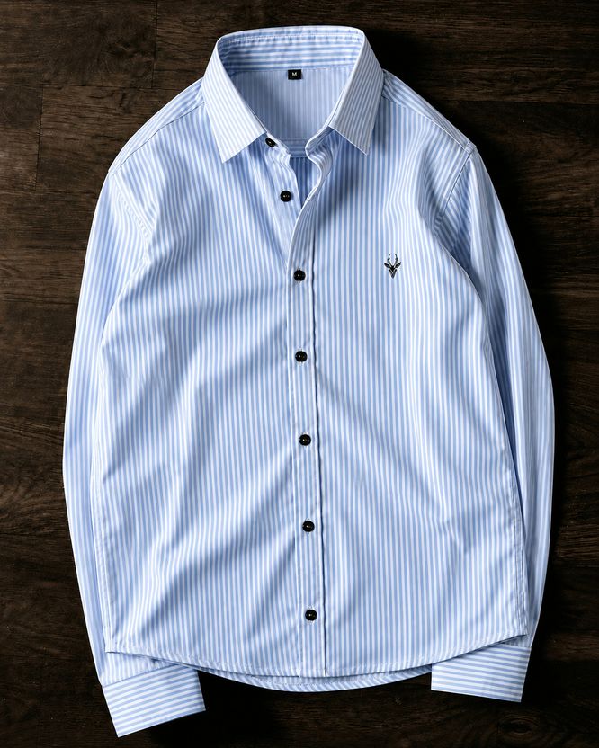 JACKBELLA Men Striped Casual Brown Shirt - Image 5